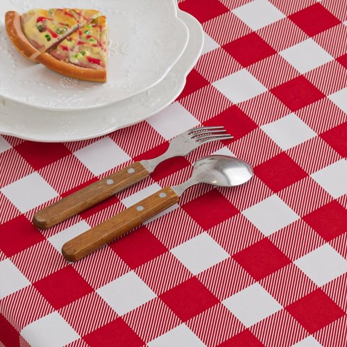 MANGATA CASA 2Pcs Red Gingham Tablecloth for Rectangle Tables-Checkered Table Cloth Waterproof Kitchen & Table Linens-Polyester Buffalo Plaid Wrinkle Free Table Cover(Red 60x102in)
