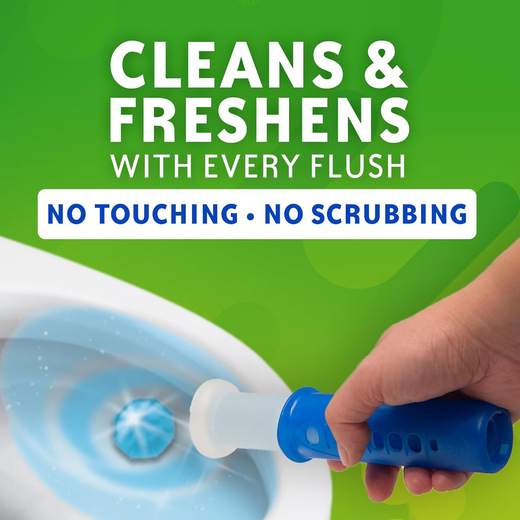 Scrubbing Bubbles Fresh Gel Toilet Bowl Cleaning Stamps - Prevent Limescale & Rings | Rainshower Scent, 24 Stamps