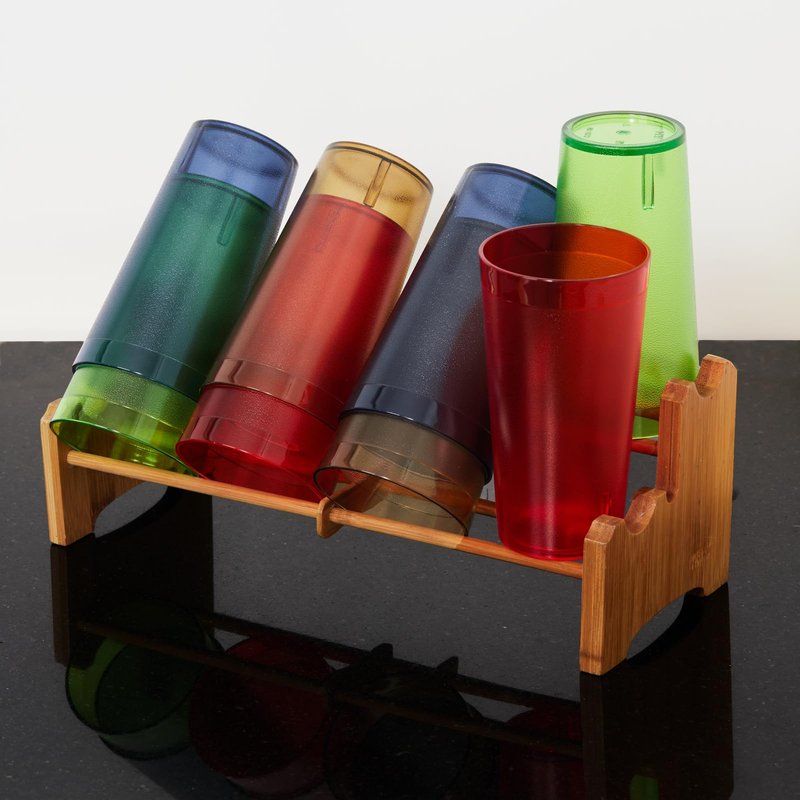 Plastic Cups Reusable, Plastic Tumblers Drinking Glasses Set of 8, Unbreakable Drinking Cup for Kitchen, BPA Free Stackable Restaurant Cups for Hot Drink & Cold Drink (Colorful, 12 oz)