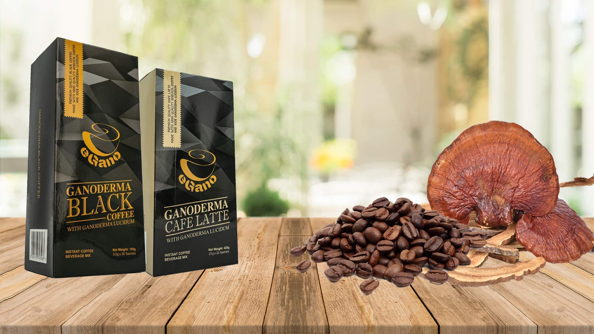 1 Box eGano Ganoderma Black Coffee (3.5g x 30 Sachets) - Premium Quality Instant Coffee With Ganoderma Lucidum Extract