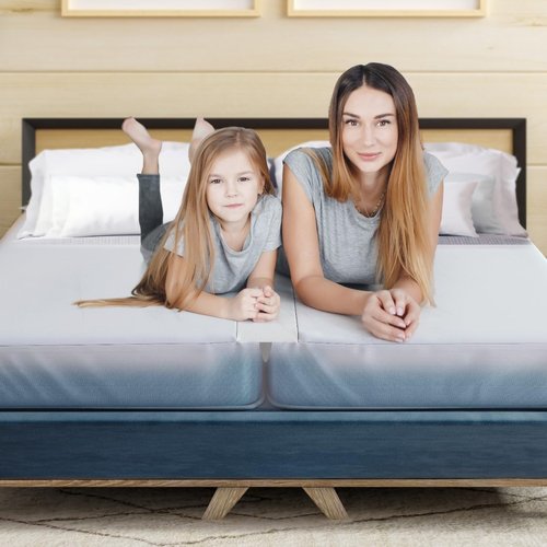 2-in-1 Bed Bridge Twin/Twin XL to King with Attached Sheet – Bed Gap Filler & Twin to King Bed Converter (Patent Pending)