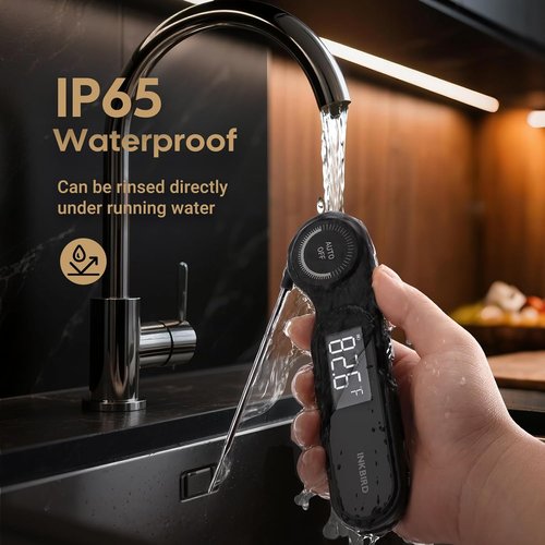 INKBIRD Instant Read Meat Thermometer - 0.5 Seconds Rechargeable, Waterproof with VA LCD Screen | -58℉ to 572℉ for Cooking, BBQ, and Candy