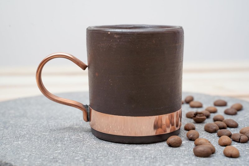 CHILE A MANO, Handcrafted Clay and Copper Espresso Cups Set (2 Pack), Elegant Design, Perfect for Coffee, Espresso, Latte, Tea