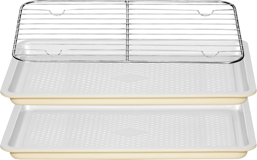 Skiennix Nonstick Ceramic Baking Sheet Set - 2-Pack 13x9 Inch | Oven Safe, Non-Toxic, Dishwasher Safe