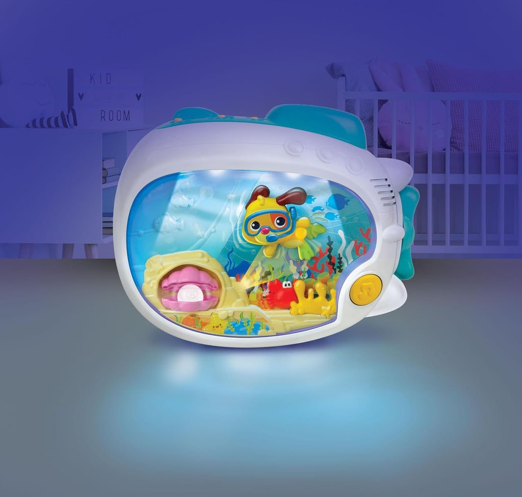 Winfun 3-in-1 Soothing Seas Nightlight - Musical Projector with Calming Lullabies for Babies | Crib or Tabletop Attachment