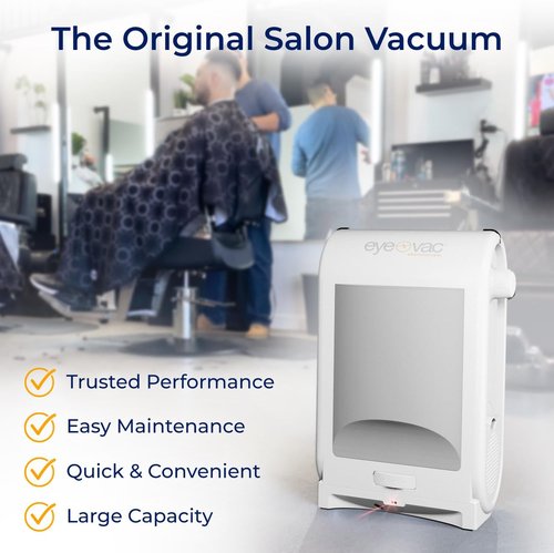 EyeVac Pro Touchless Vacuum - Ultra-Fast Automatic Dustpan for Salon & Home | 1400W Bagless, Corded, White