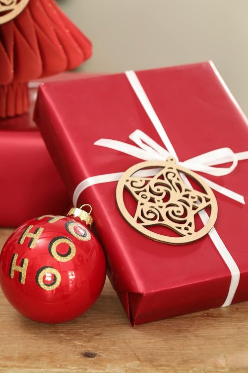 DN DECONATION Red Christmas Ball Ornaments - 3.15" Glass Ornaments for Festive Tree Decor