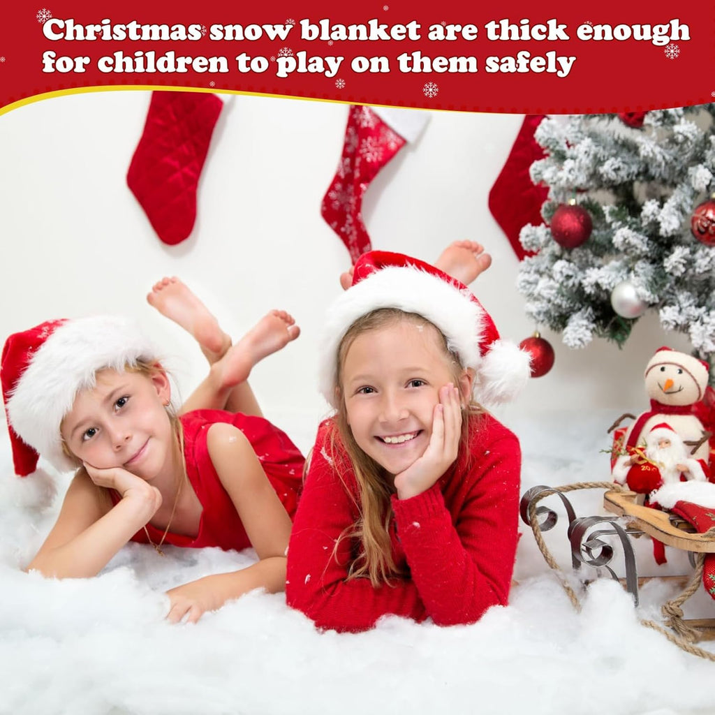 Skiennix Christmas Snow Blanket - Fluffy Faux Snow Roll for Holiday Decor | 4.9x1.3ft White Backdrop
