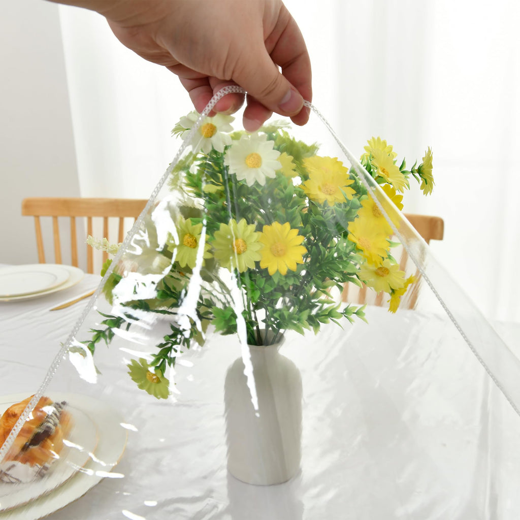 XWZO Clear Plastic Tablecloth Rectangle - 100% Waterproof Oilproof Stain Resistant Wipeable Vinyl Table Cloth, Transparent Cover Protector for Dining, Parties, 52 x 70 Inch