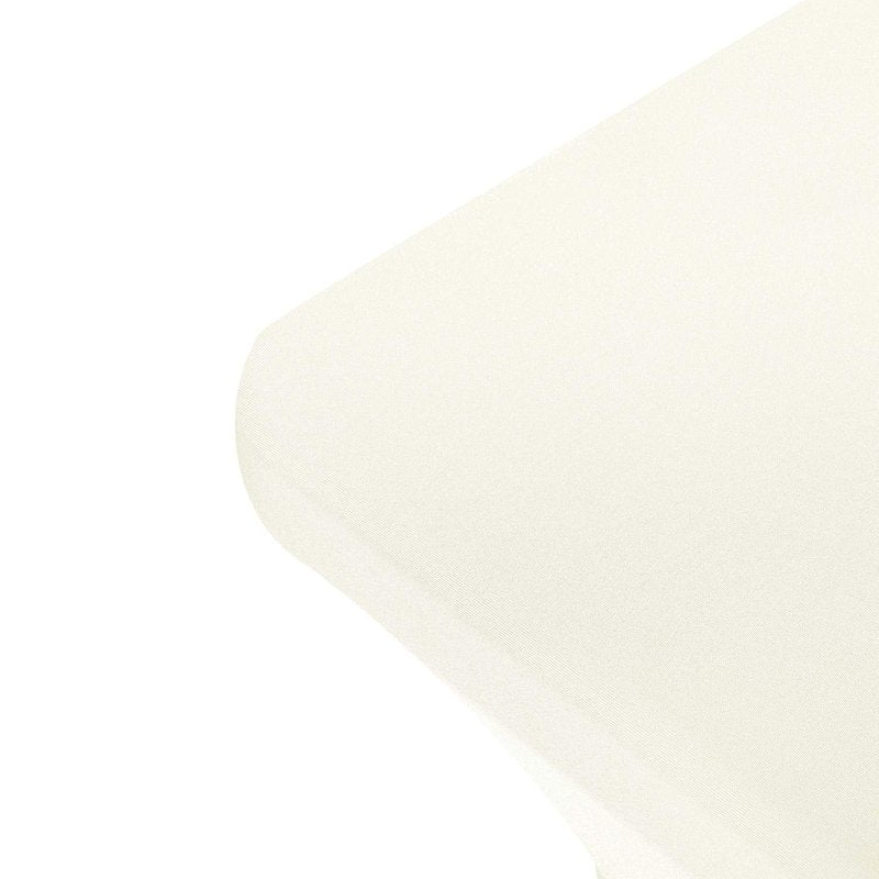 Peomeise 4FT Spandex Table Cover Rectangular Stretch Spandex Tablecloth (Ivory,4FT)