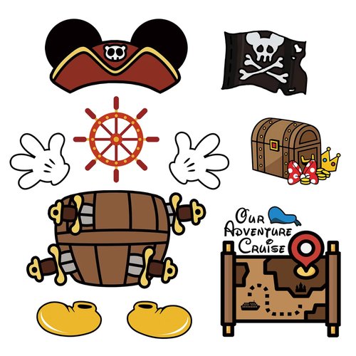10 Pack Pirate Night Magnetic Cruise Door Decorations – Captain Mouse & Ears Magnets for DCL & Other Ships, Funny Stateroom Door Sign Set