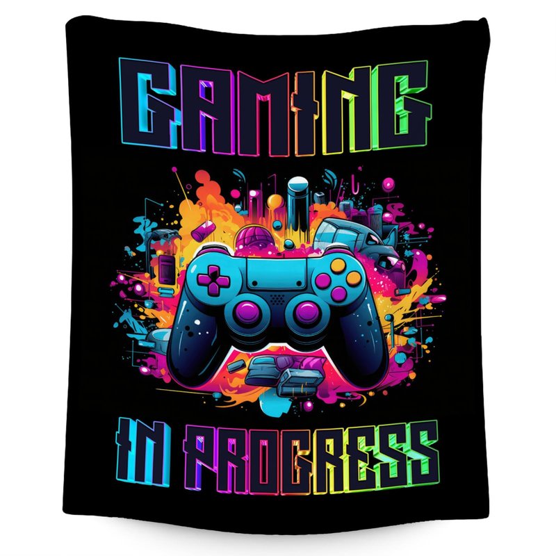 KNOWPHST Boy Blanket - 60x80 Inches Cool Gaming Throw for Boys, Men - Black Cozy Fuzzy Blankets for Bed, Living Room