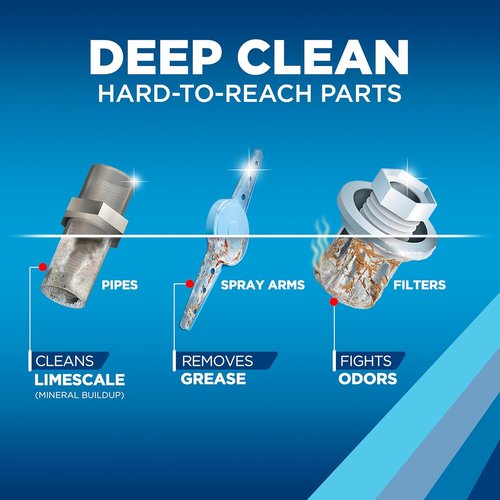 Finish Dishwasher Cleaner Liquid - Deep Cleans Grease & Limescale | 8.45oz, 4 Bottles for Odor-Free Performance