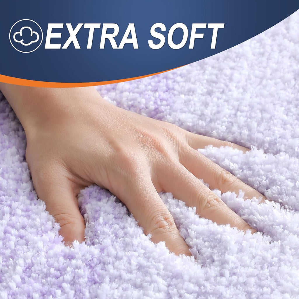OLANLY Microfiber Bath Rug Mat - Extra Soft & Absorbent | Quick-Dry, Washable 24x16, Light Purple