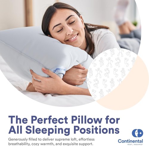 Medium Standard Pack of 1 100% White Down Pillows 20oz 550FP Hotel Down Pillows for Supporting Back Side and Stomach Sleepers