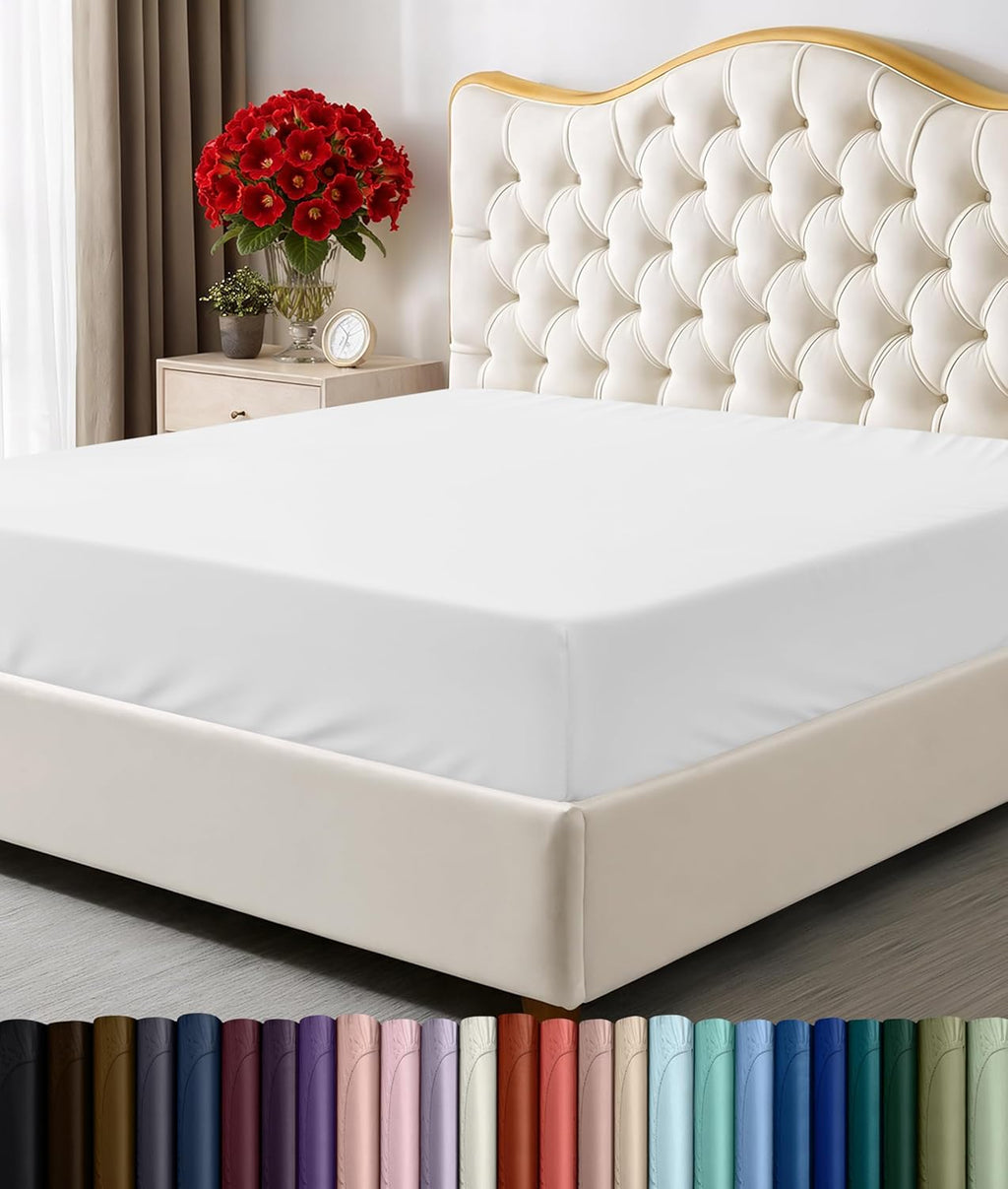 Utopia Bedding Cal King Fitted Sheet - Deep Pocket Soft Microfiber - Shrinkage & Fade Resistant | Easy Care - White
