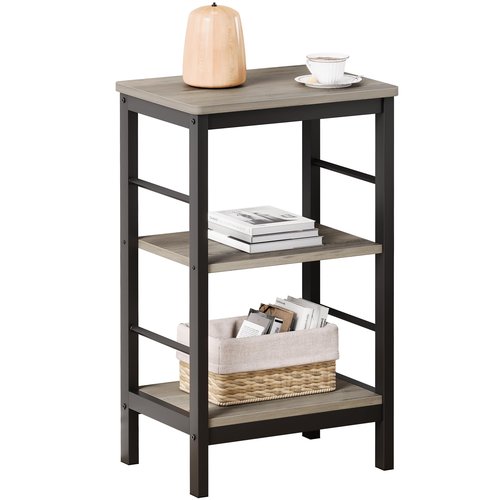 IDEALHOUSE Nightstands - Set of 2 End Tables, 3-Tier Bedside Tables with Sturdy Metal Frame, Space-Saving Nightstand for Bedroom, Living Room, Office