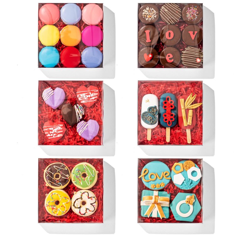JCXPACK 50 PCS Clear White 6" x 6" x 1" Cookie Boxes with Full Window - Macaron, Cake, Chocolate Bomb Boxes