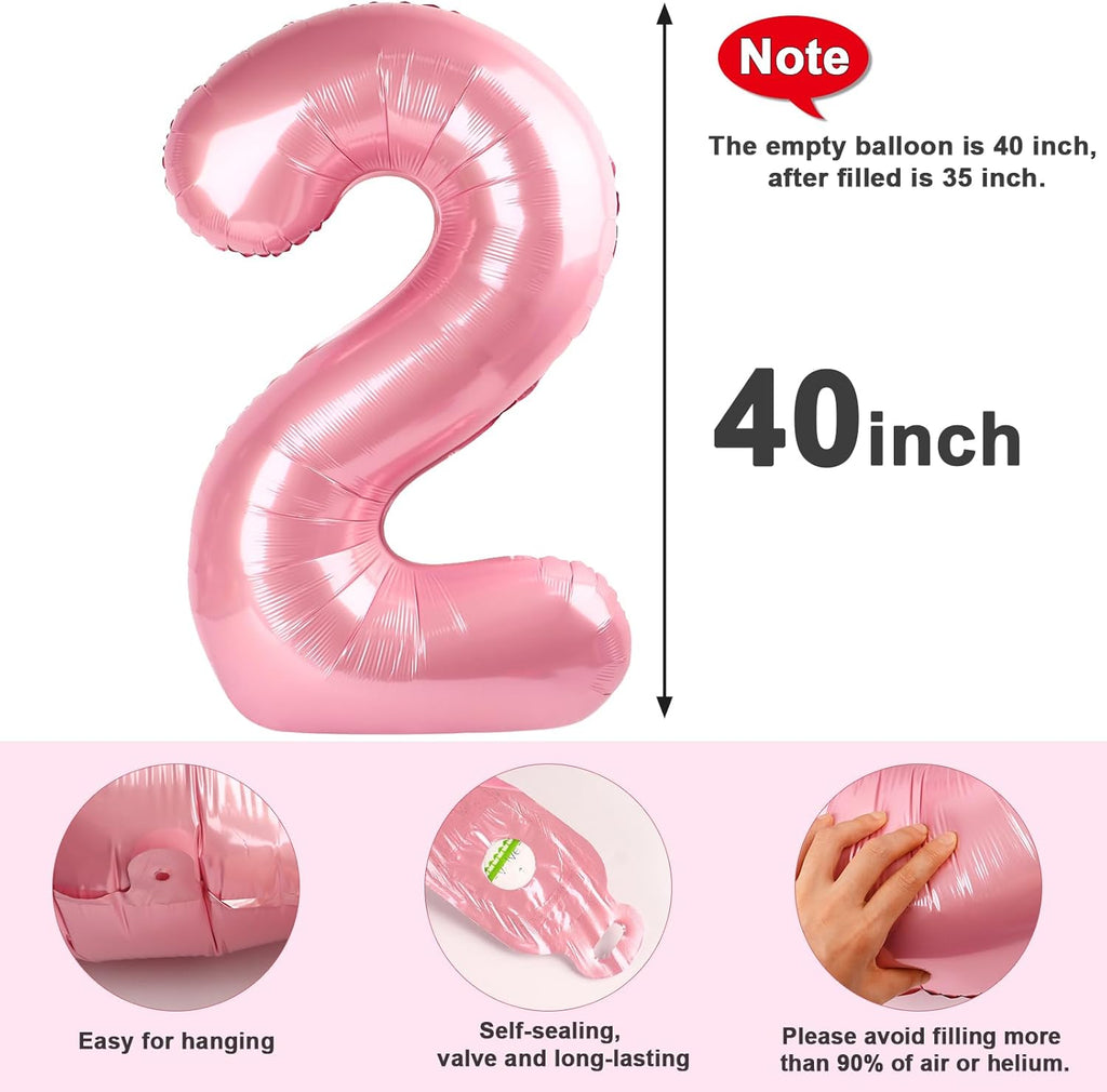 Number 6 Balloon - 40 Inch Pastel Pink Birthday Decoration for Boys & Girls | Perfect for 6th Birthday Celebrations