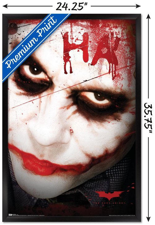Trends International DC Comics Movie - The Dark Knight - The Joker Ha in Blood Wall Poster, 22.375" x 34", Black Framed Version