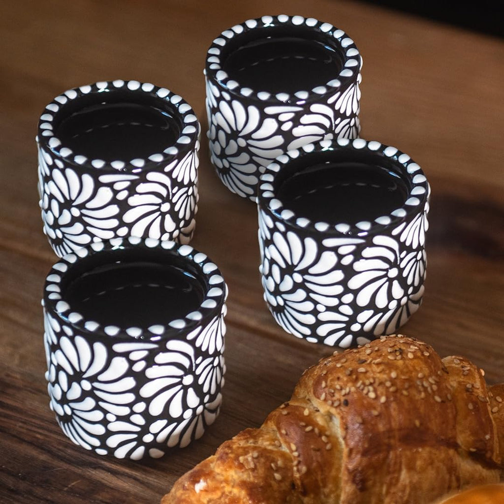 artisan accents | Handmade Talavera Espresso Cups (4oz - Double Espresso/Italian Coffee Size) | Authentic Hand-Painted Mini Coffee Cups From Mexico