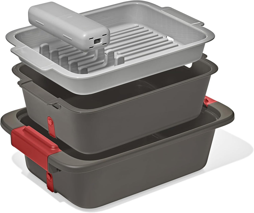 OXO Outdoor Wash, Dry & Stow System - Efficient Portable Cleaning Solution for Camping & Travel