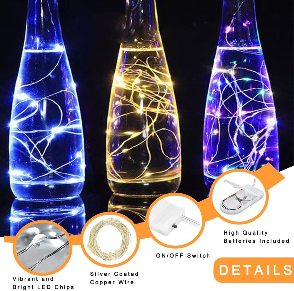 Ostwiki Fairy Lights - Battery Operated 20 LED String Lights | 7ft Twinkle Mini Lights for DIY Crafts & Decor