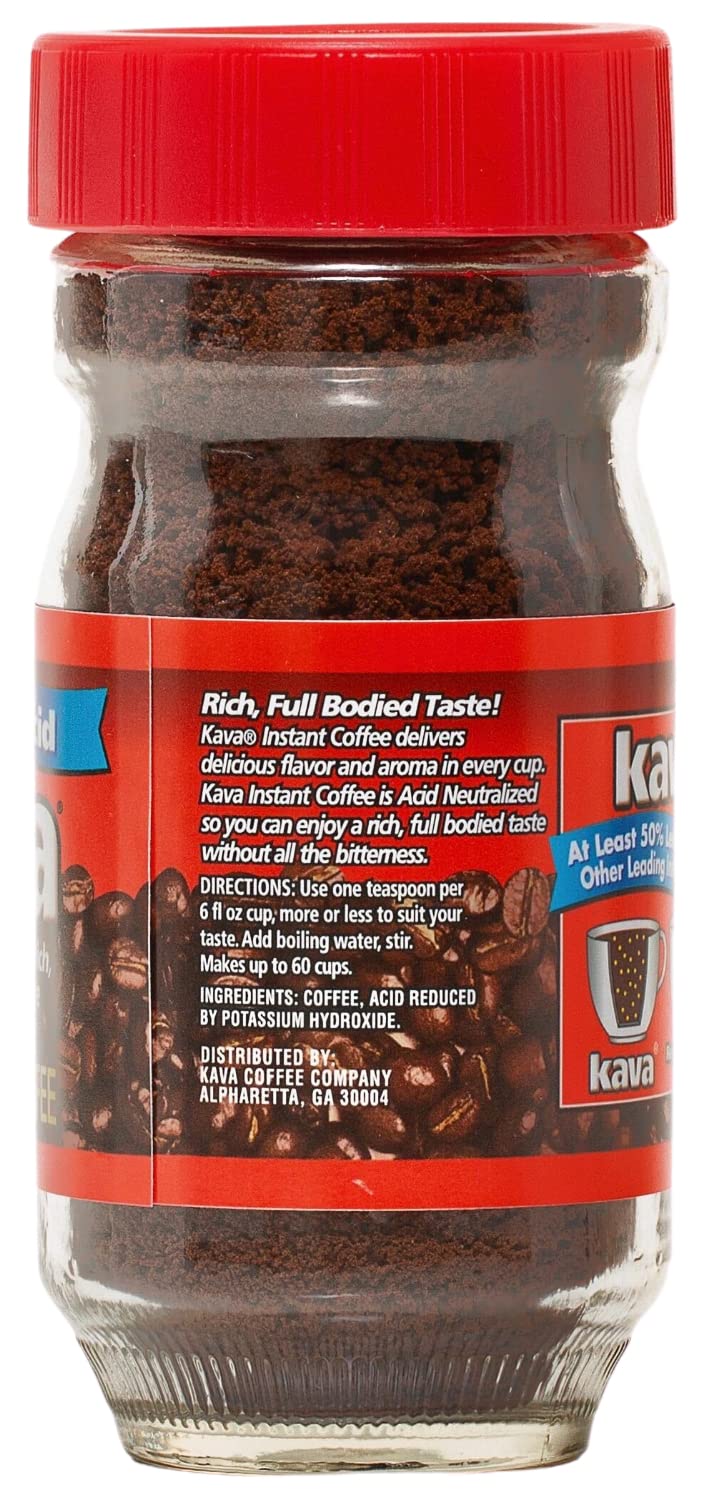 Kava Acid Neutralized Instant Coffee, 4 Ounce (Pack of 6)