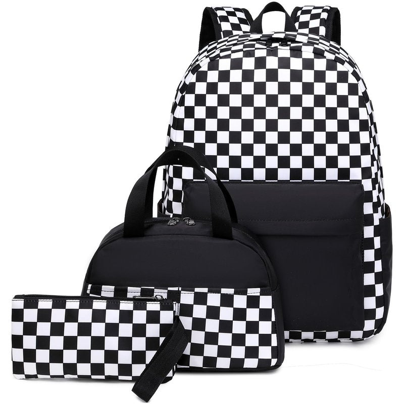 Sugaroom Lightning Print School Backpack for Girls Boys Backpack with Lunch Box Teen Kids Backpack Middle School Bags Preschool Primary Elementary Bookbags Set