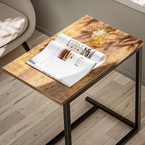 Pipishell C Shaped End Table Set of 2, Side Table for Couch Slide Under, C Table Sofa Side End Table for Living Room 27 inches High,PIET06K2