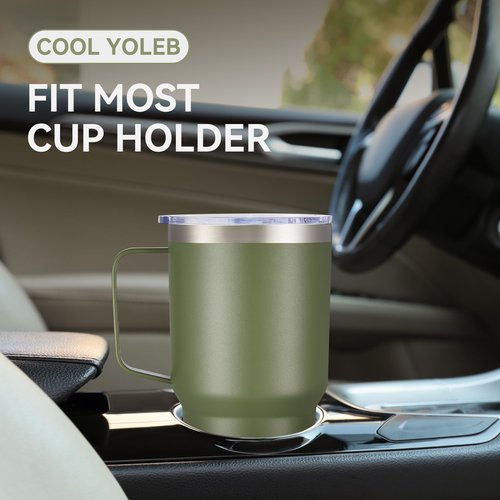 Cool Yoleb 30 oz Tumbler with Handle and Lid, Stainless Steel Tumblers Bulk Double Wall Vacuum Insulated Travel Mug Leak Proof Cup Keep Drinks Cold and Hot Army Green, 8 Pack