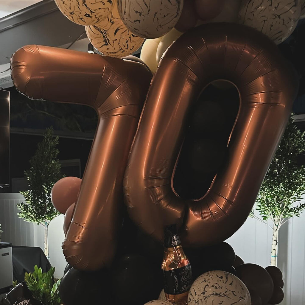 Number 17 Balloon - Dark Brown 40 Inch Birthday Decoration for 17th Birthday Parties