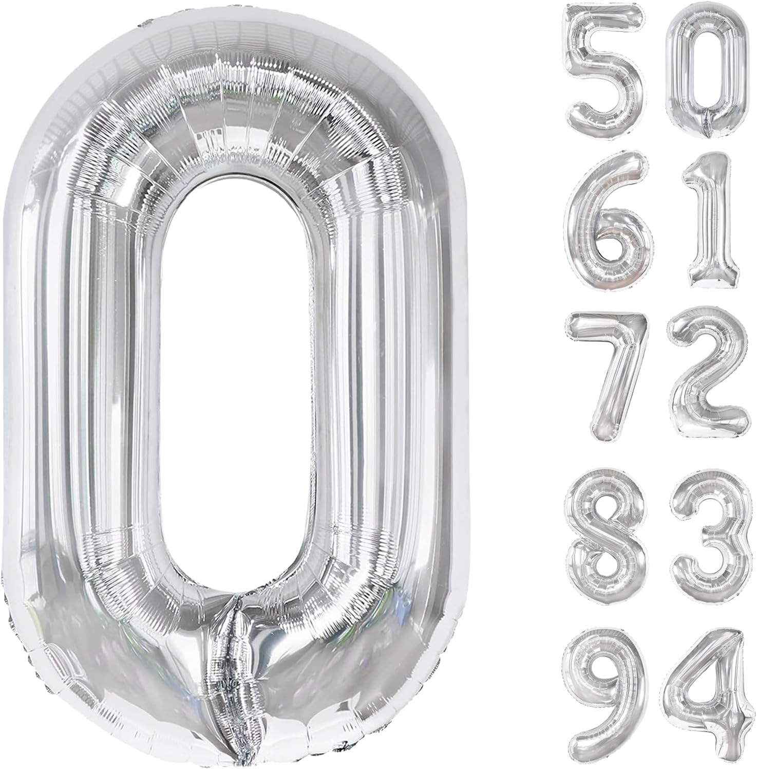 Silver Number Balloon - 40 Inch 0 Balloon | Perfect Birthday Decorations for Men & Women