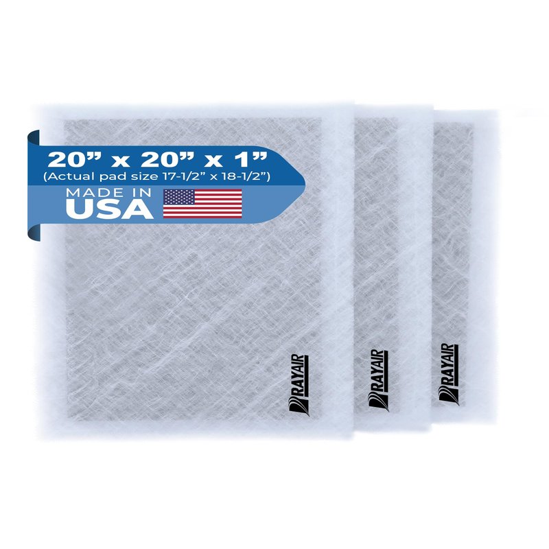 RayAir Supply 20x20 Replacement Filter Pads Compatible with Dynamic Air Cleaner 20X20 Refill (3 Pack) White