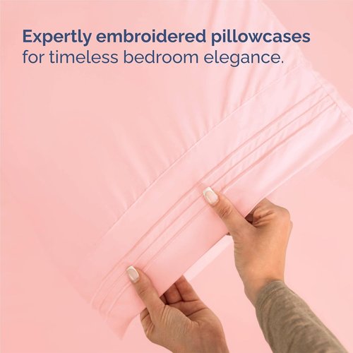 King Size 4 Piece Sheet Set - Ultra-Soft Cooling Bed Sheets for Luxurious Comfort - Oeko-Tex Certified - Baby Pink