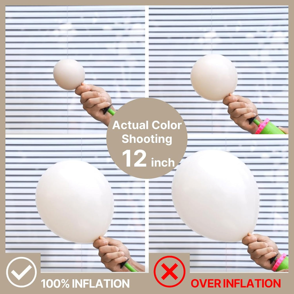 PartyWoo White Sand Balloon Arch Kit - 155pcs in 5-18 Inch Sizes | Elegant Off-White & Beige Decor for Weddings & Baby Showers