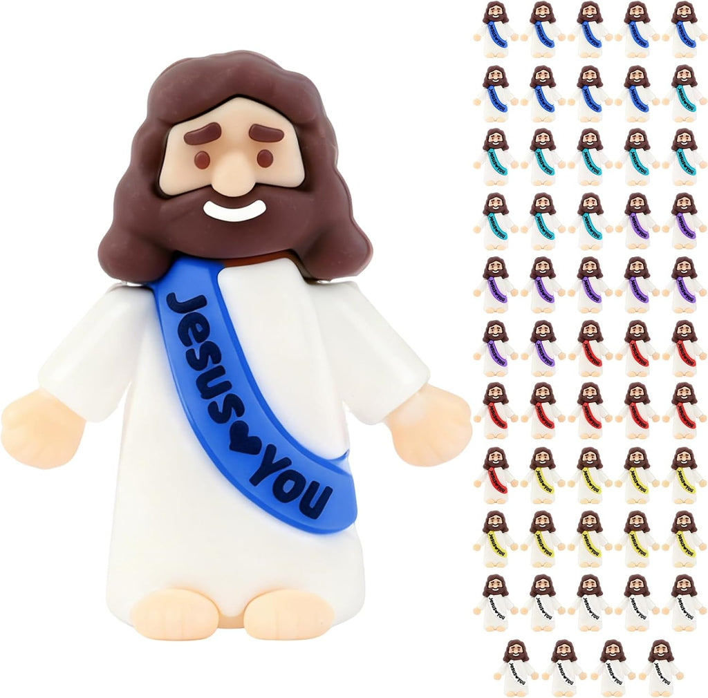 Skiennix 54 Pack Little Jesus Figurines - Pocket-Sized Religious Gifts for Easter & Baptism Favors