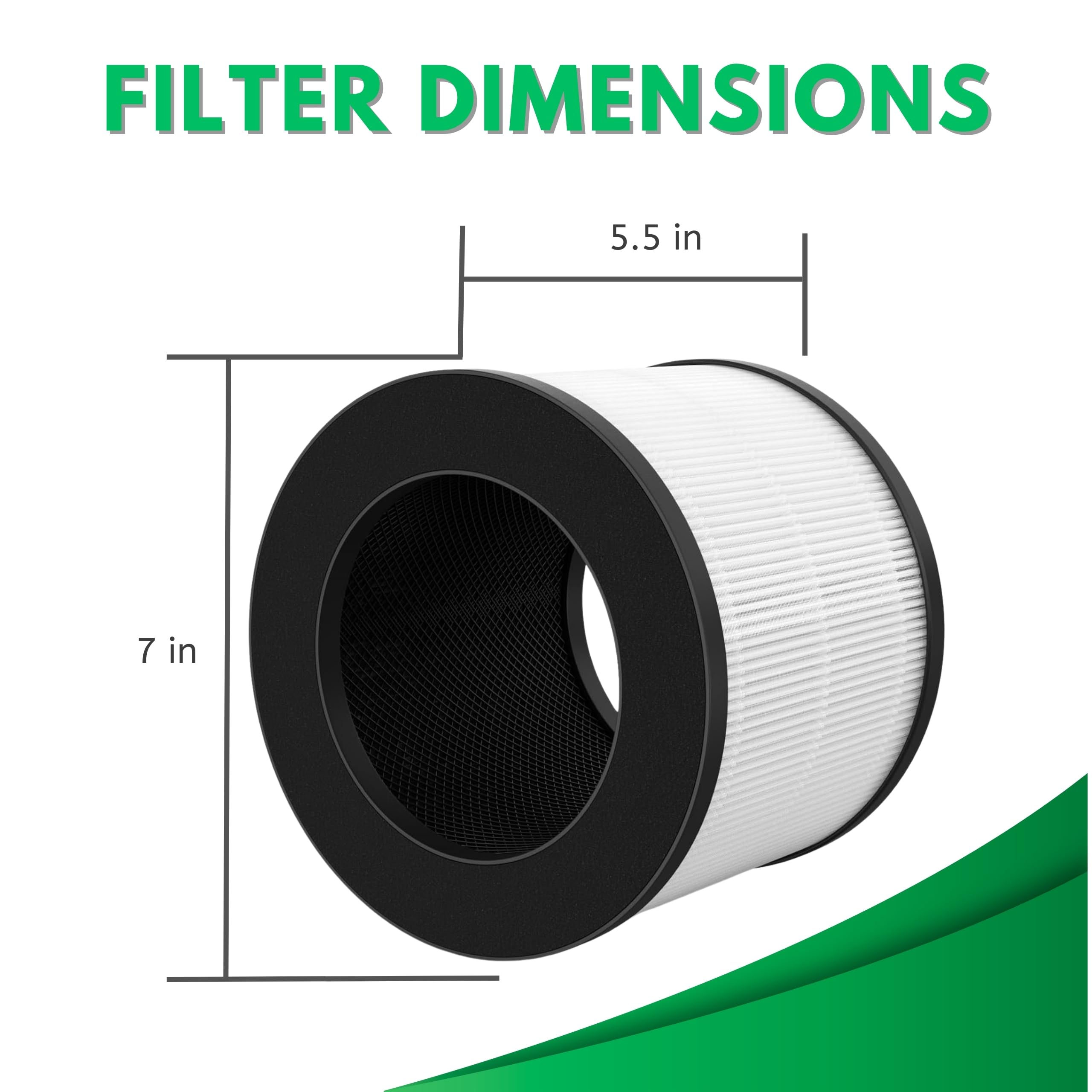 Nispira EPI153 Replacement Filter for MOOKA & KOIOS EPI153 EP1153 EPI-153 EP1-153 Air Purifiers True HEPA Activated Carbon 3-in-1 3 Pack