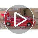 Inflatable Toddler Travel Bed with Electric Pump - Kids Racing Car Air Mattress