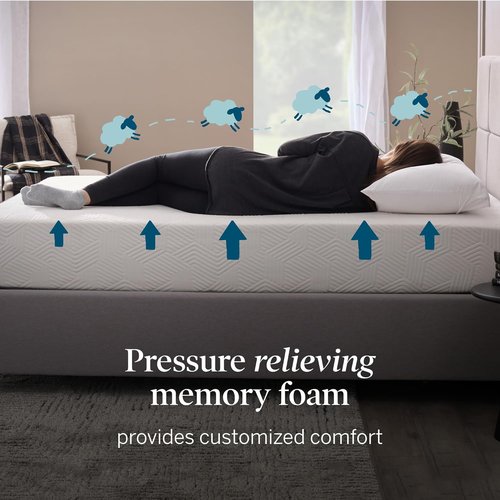 Lucid 14 Inch Memory Foam Mattress - Medium Plush Comfort - Bamboo Charcoal & Cooling Gel - Queen Size