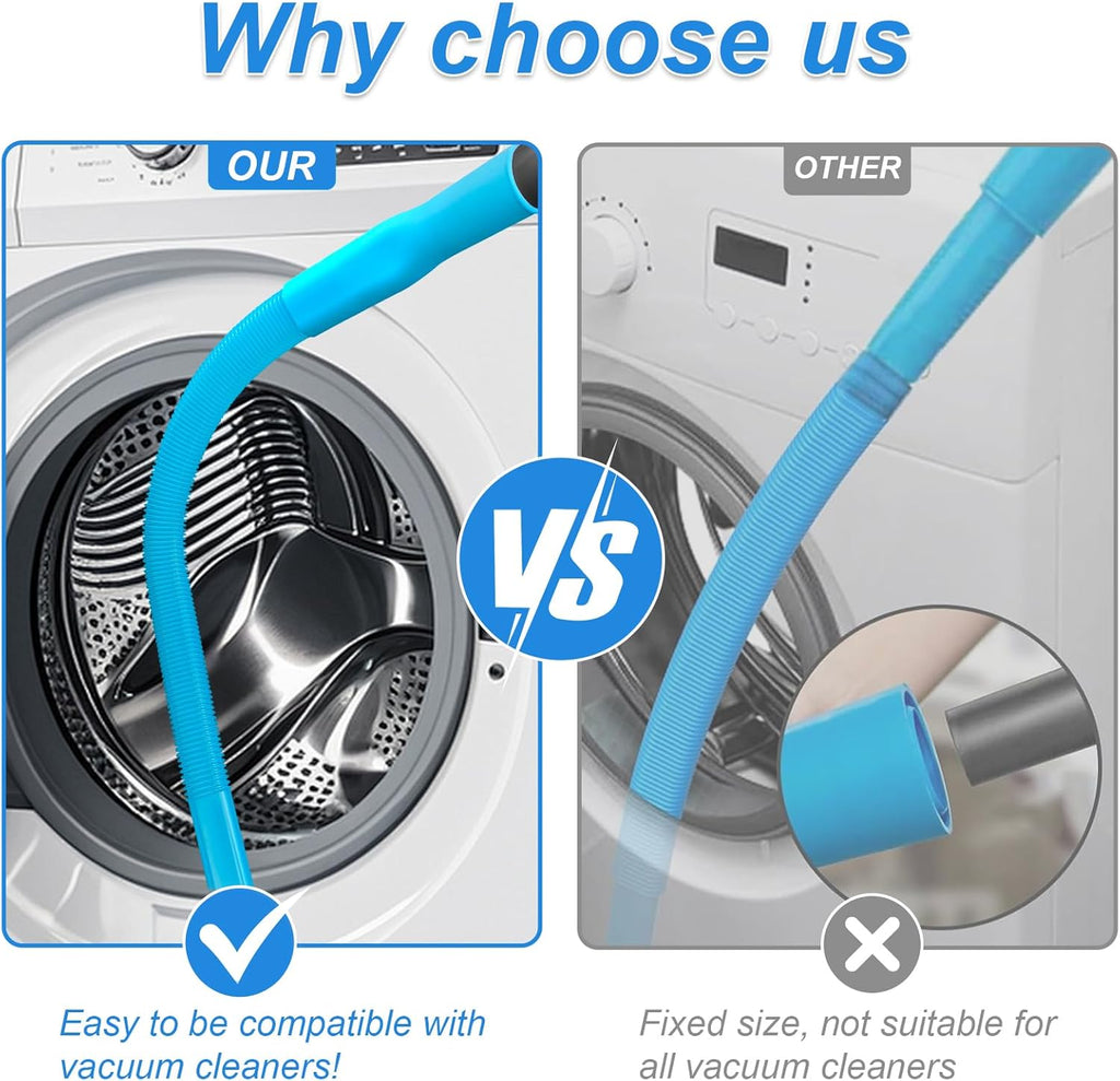 Upgraded Dryer Vent Cleaner Kit - Universal Vacuum Hose Attachment for Effective Lint Removal | Fits All Vacuums (Blue)