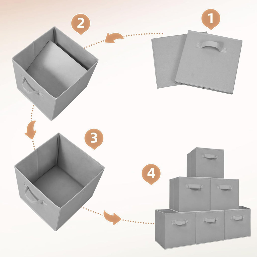 **Storage Maniac 11-Inch Collapsible Storage Cubes - Durable Fabric Bins for Closet & Organization | 10-Pack Grey**