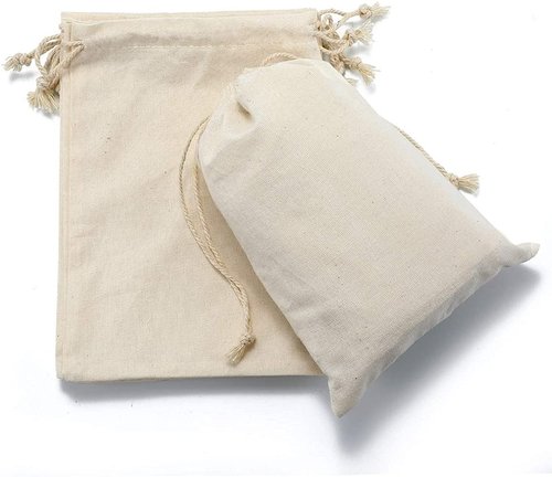 KUPOO 30PS Cotton Bags Cotton Muslin Bags Drawstring Muslin Bag for Wedding Party Favor and DIY Craft (6x8 Inch)