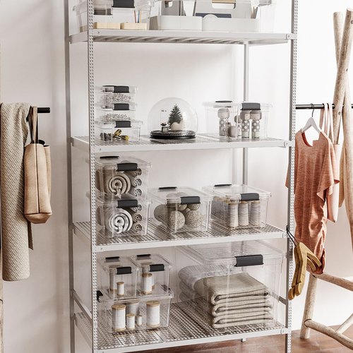 Superio Clear Storage Boxes with Lids, 7.4 Quart BPA Free Plastic Containers, Bins for Organizing, Stackable Crates, Organizer Totes for Home, Office, School, and Dorm