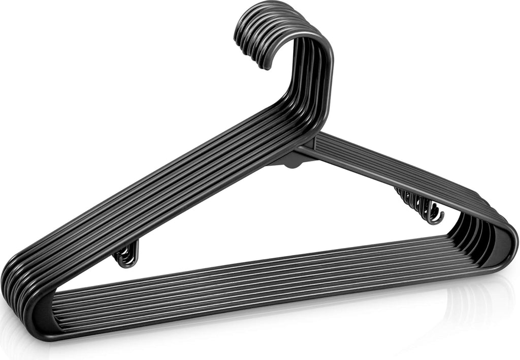 Utopia Home Plastic Hangers - Durable Space-Saving Closet Organizers - 20 Pack in Black for Shirts, Pants & Coats