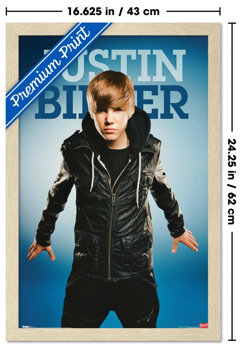 Justin Bieber - Fly Wall Poster, 22.4L" x 14.7W", Blonde Framed Version