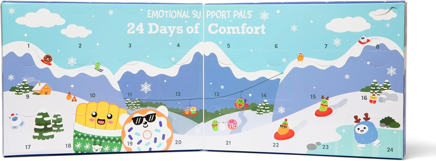 Relatable Emotional Support Advent Calendar - 24 Mini Plush Toys & Ornaments | Fun Countdown Gift for All Ages