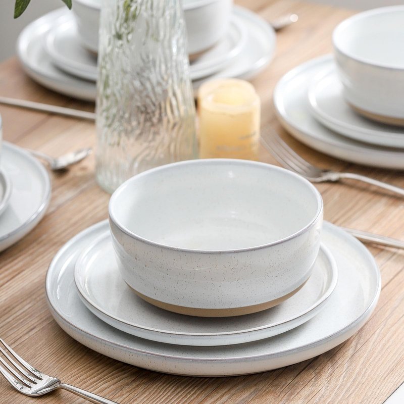 Tikooere Ceramic Soup Bowls Set of 6,30 Ounce Stoneware Cereal Bowl,Porcelain Nesting Bowls for Oatmeal,Popcorn,Soup,Pasta,Fruit,Housewarming Gift,Microwave & Dishwasher Safe,White