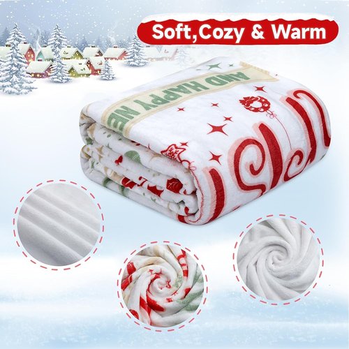 VETEBLE Super Soft Christmas Blankets and Throws Clearance, Lightweight, Cozy & Warm Throw Blanket for Couch, Sofa, Bed, Chair, 60 x 50 inches
