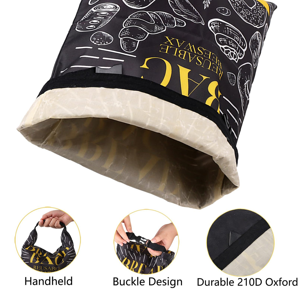 Bread Bags for Homemade Bread- 2 Packs (17 x 12 ") Beeswax Bread Bag Reusable Sourdough Bread Bags for Homemade Food Storage Bag to Keep Sourdough Fresh